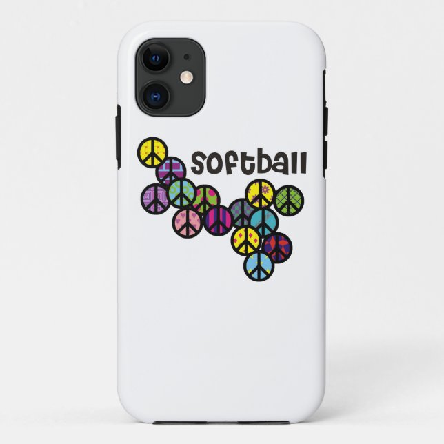 Coques Case-Mate iPhone Signes de paix du base-ball remplis (Dos)