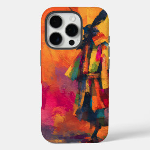 Coque iPhone 16 Pro Silhouette Abstraite du guerrier de Samurai
