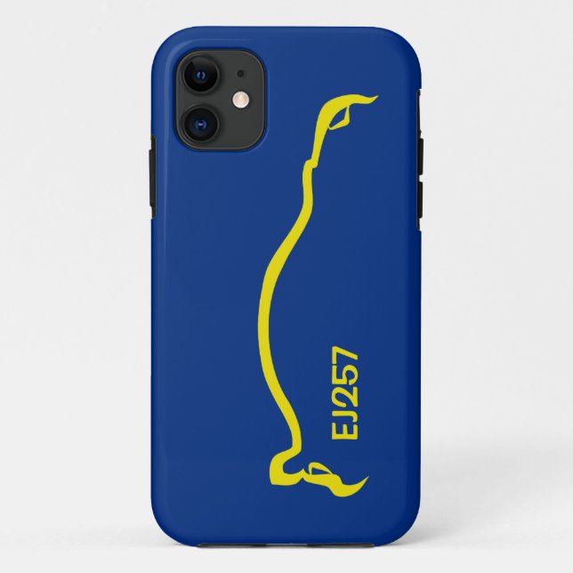 Coques Case-Mate iPhone Silhouette bleue/jaune de STI "EJ257" (Dos)
