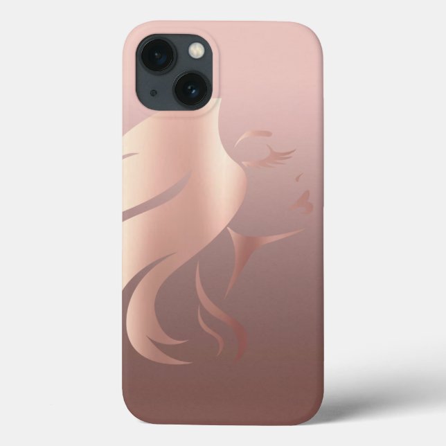 Coques Case-Mate iPhone Silhouette Cool moderne face fille (Verso)