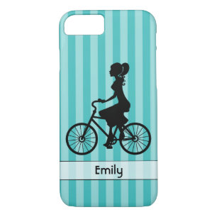 Etui iPhone Case-Mate Silhouette cycliste pour fille rétro