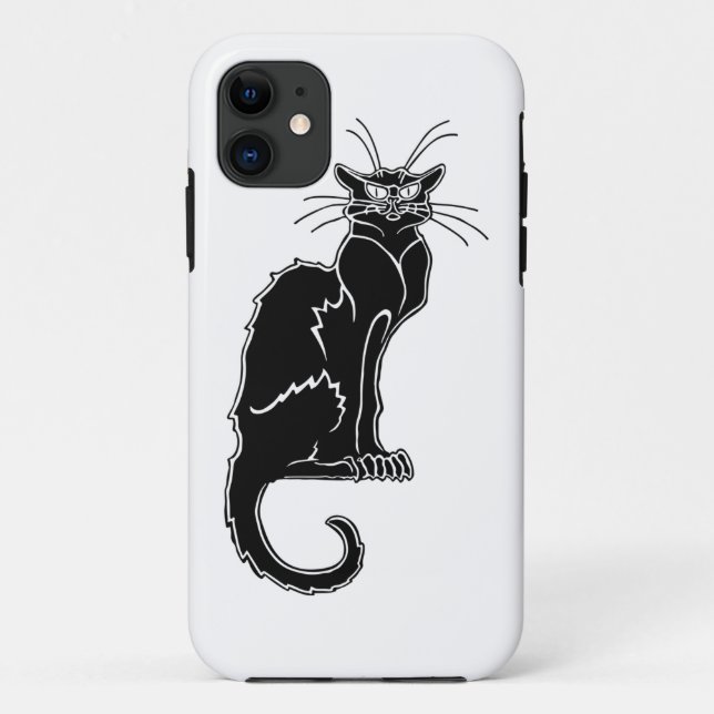 Coques Case-Mate iPhone silhouette d'animal chat noir (Dos)