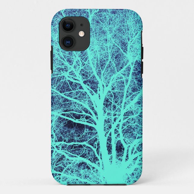 Coques Case-Mate iPhone Silhouette d'arbre vert (Dos)