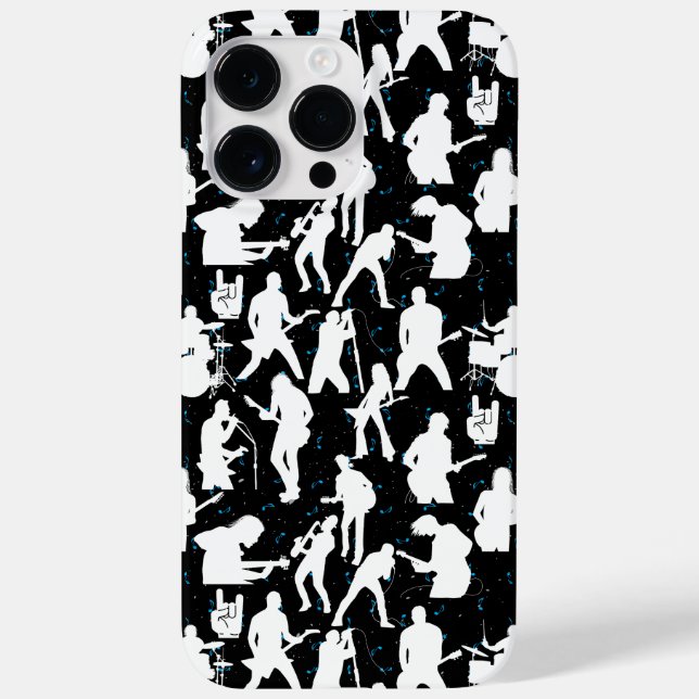 Coques Case-Mate iPhone Silhouette de bande de rock Motif.w Black BG (Verso)