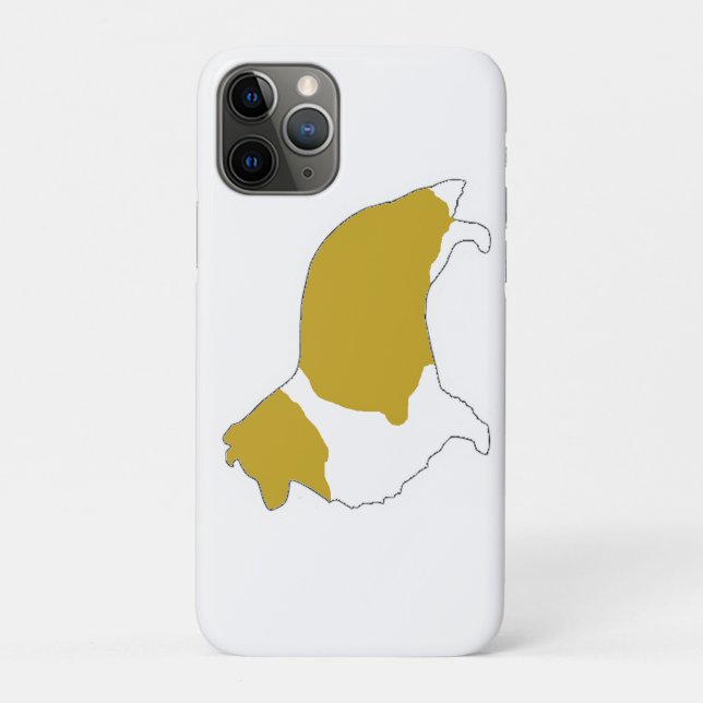 Coques Case-Mate iPhone Silhouette de Berger des Shetland Sable et Blanc (Dos)