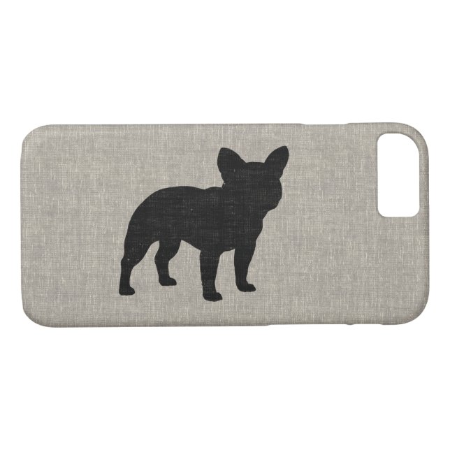 Coques Case-Mate iPhone Silhouette de bouledogue français (Dos (Horizontal))