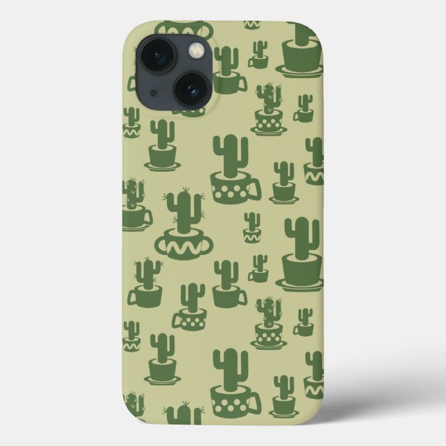 Coques Case-Mate iPhone Silhouette de cactus succulent en tasses et pots (Verso)