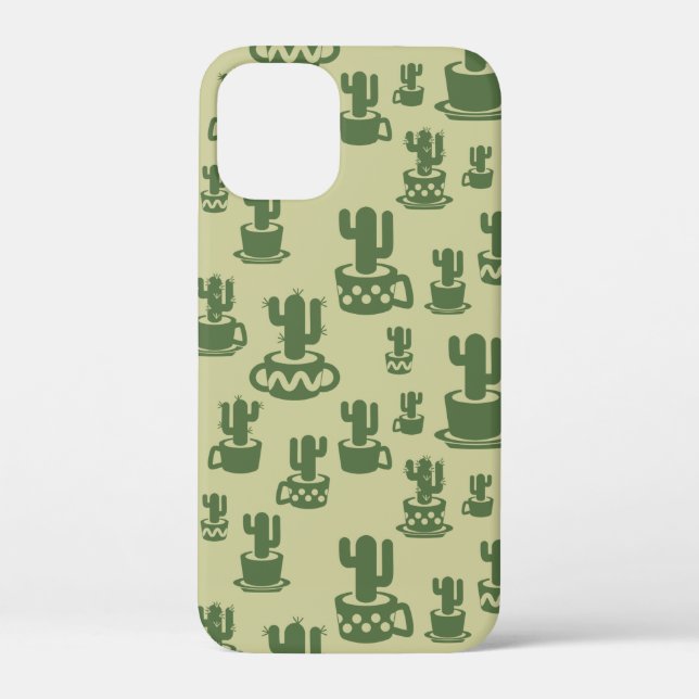 Coques Case-Mate iPhone Silhouette de cactus succulent en tasses et pots (Verso)