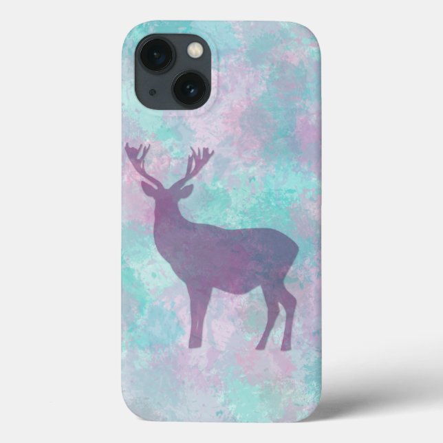 Coques Case-Mate iPhone Silhouette de cerf Simple abstrait Winter Mignonne (Verso)