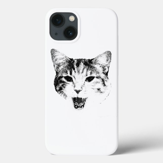 Coques Case-Mate iPhone Silhouette de chat qui baille – Édition Minimal Sa (Verso)