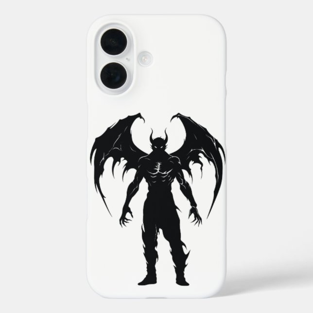 Coques Case-Mate iPhone Silhouette de démon ailé (Verso)