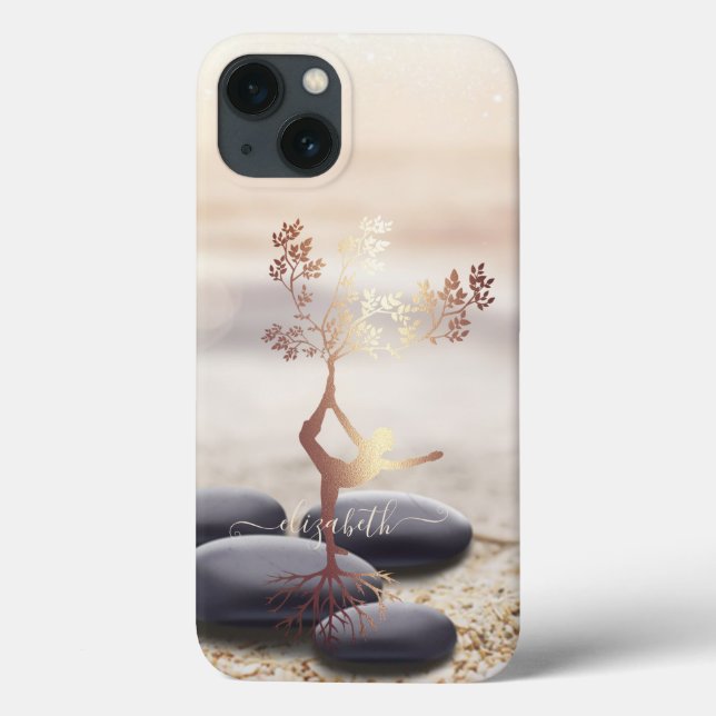 Coques Case-Mate iPhone Silhouette de femmes d'arbre Pierres Zen (Verso)