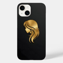 Silhouette de fille en or métallisé élégant pour i
