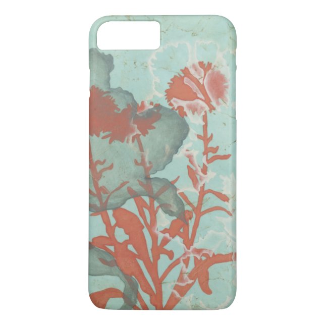 Coques Case-Mate iPhone Silhouette de Fleurs rouges sur Arrière - plan Tur (Dos)