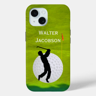 Coque Case-Mate iPhone Silhouette de golf Golfeur, Boule, Vert personnali