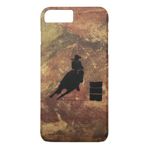 Coque Case-Mate Pour iPhone Silhouette de la fillette de course de baril sur u