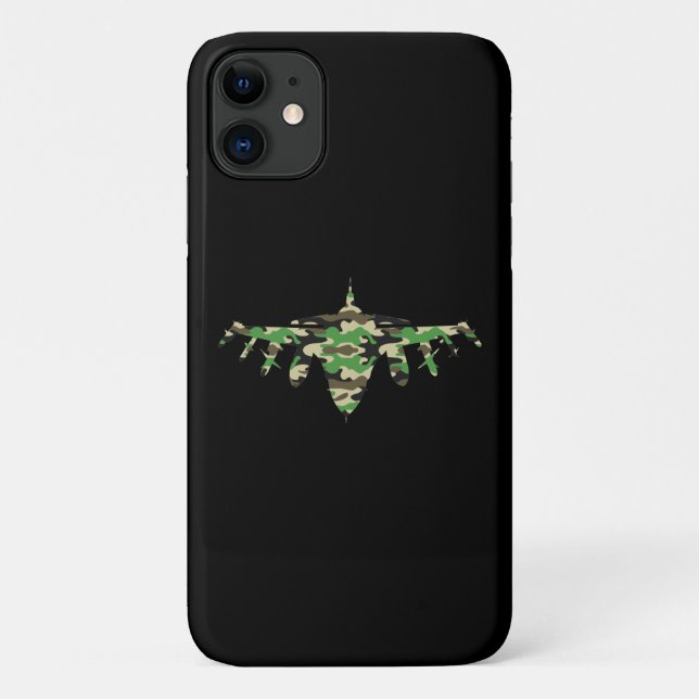 Coques Case-Mate iPhone Silhouette de l'avion de camouflage Military Jet (Dos)