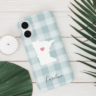 Coque Pour iPhone 16 Silhouette de l'État du Minnesota Monnaie Rustique