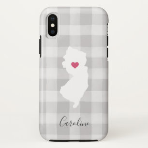Case-Mate iPhone Case Silhouette de l'État du New Jersey Rustique Gris P