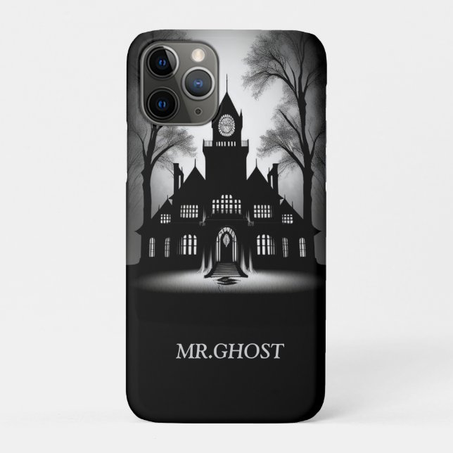 Coques Case-Mate iPhone Silhouette de manoir gothique inquiétant (Dos)