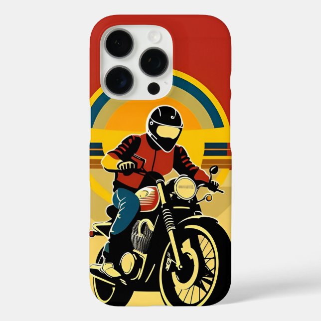 Coques Case-Mate iPhone Silhouette de motard rétro (Verso)