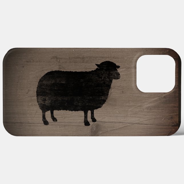 Coques Case-Mate iPhone Silhouette de mouton noir (Verso (horizontal))