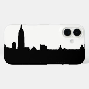 Coque Pour iPhone 16 Silhouette de New York noir et blanc