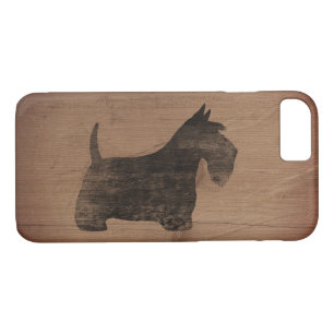 Coque iPhone 8/7 Silhouette de Terrier d'écossais rustique