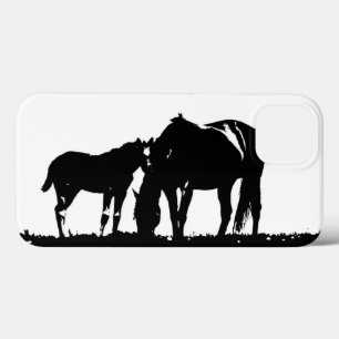 Coque Case-Mate iPhone Silhouette des Chevaux blancs noirs