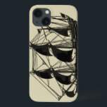 Coque Case-Mate iPhone Silhouette du navire avec voiles de billage<br><div class="desc">Belle silhouette d'un voilier avec voiles de cale. Vous pouvez même voir quelques figures debout sur le pont,  surveiller la progression du navire ou simplement profiter de la brise marine cool. Quiconque aime la mer devrait acheter cette pièce !</div>