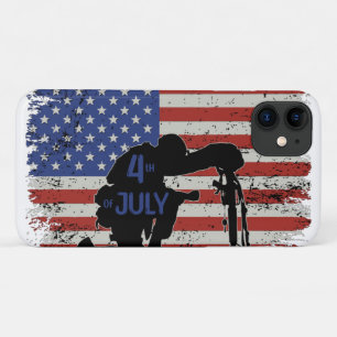 Case-Mate iPhone Case Silhouette du soldat à genoux et drapeau américain