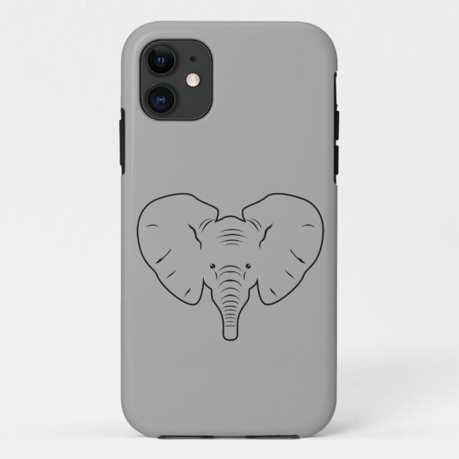 Coques Case-Mate iPhone Silhouette du visage de l'éléphant (Dos)