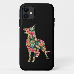 Case-Mate iPhone Case Silhouette Florale de Chien Drôle Berger Allemand