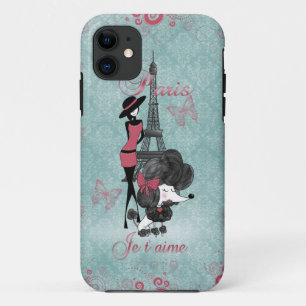 Coque Case-Mate iPhone Silhouette française vintage élégante de filles