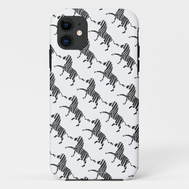 Coques Case-Mate iPhone Silhouette noir et gris clair Zebra (Dos)