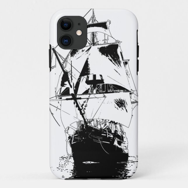 Coques Case-Mate iPhone Silhouette noire de bateau (Dos)