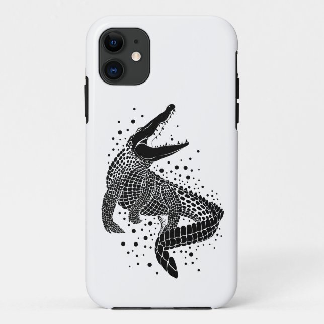 Coques Case-Mate iPhone Silhouette noire d'un crocodile (Dos)