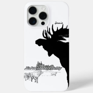 Coque Case-Mate iPhone Silhouette noire et blanche Loup d'orignal Vintage