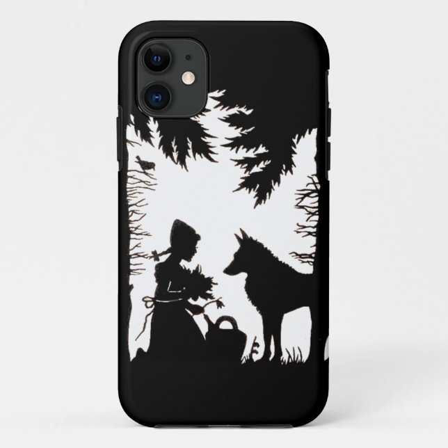 Coques Case-Mate iPhone Silhouette Noire Rouge Hood Wolf Woods (Dos)
