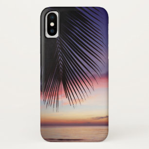 Case-Mate iPhone Case Silhouette tropicale de palmier de plage pourpre