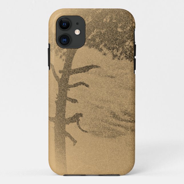 Coques Case-Mate iPhone silhouette vintage de pin (Dos)
