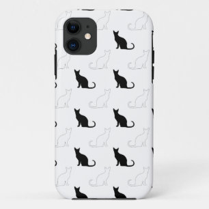 Coques Pour iPhone Silhouettes de chats noirs et blancs