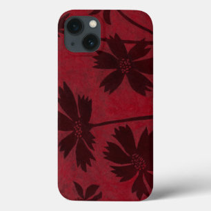 Coques Pour iPhone Silhouettes de Flowerhead sur l'arrière - plan