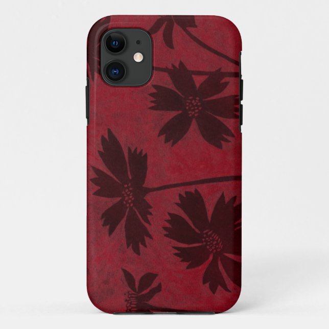 Coques Case-Mate iPhone Silhouettes de Flowerhead sur l'arrière - plan (Dos)