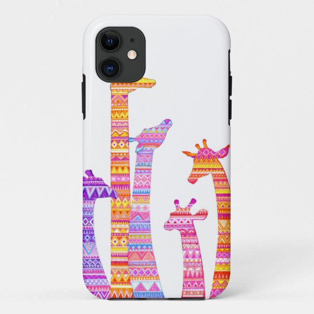 Coques Case-Mate iPhone Silhouettes de girafe dans la copie tribale (Dos)