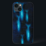 Coque Case-Mate iPhone Silhouettes de poisson bleu translucide<br><div class="desc">Ce dessin animé d'un groupe de poissons translucides bleus nageant sera un grand ajout à n'importe quel produit Zazzle et apportera une grande pop de couleur. Prenez-le aujourd'hui !</div>