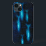 Coque Case-Mate iPhone Silhouettes de poisson bleu translucide<br><div class="desc">Ce dessin animé d'un groupe de poissons translucides bleus nageant sera un grand ajout à n'importe quel produit Zazzle et apportera une grande pop de couleur. Prenez-le aujourd'hui !</div>