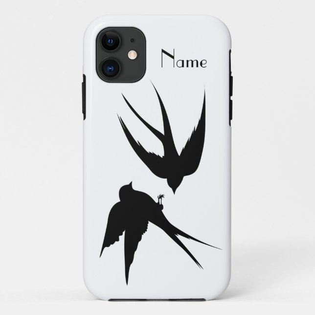 Coques Case-Mate iPhone Silhouettes d'oiseaux hirondelles Thunder_Cove (Dos)