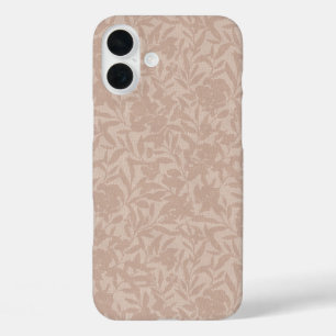 Coque Pour iPhone 16 Plus Silhouettes florales mousse mocha tan chaud