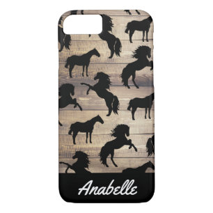 Case-Mate iPhone Case Silhouettes rustiques de Cheval Noir   Personnalis